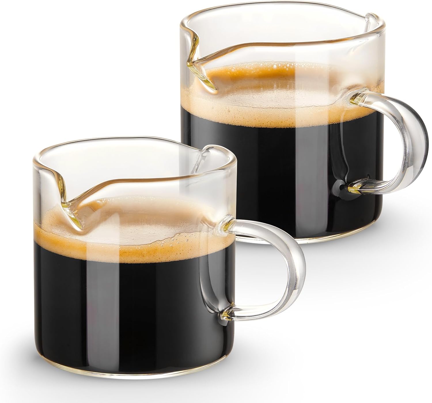 aesthetic coffee station clear glass espresso cups with handle